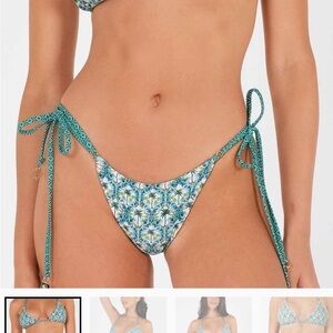 Tropical Print Tie-Side Bikini Bottom